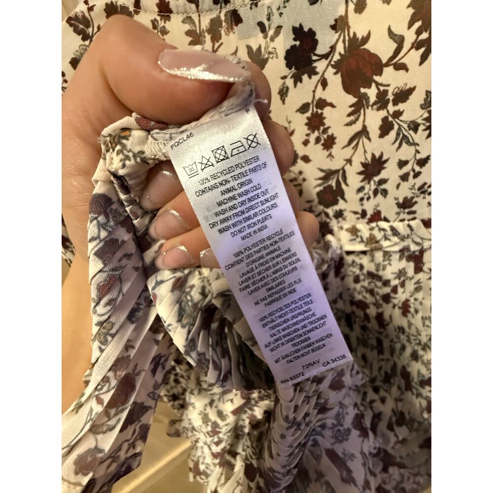 FRENCH CONNECTION floral boho pleated Alison blouse top - Picture 4 of 8